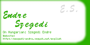 endre szegedi business card